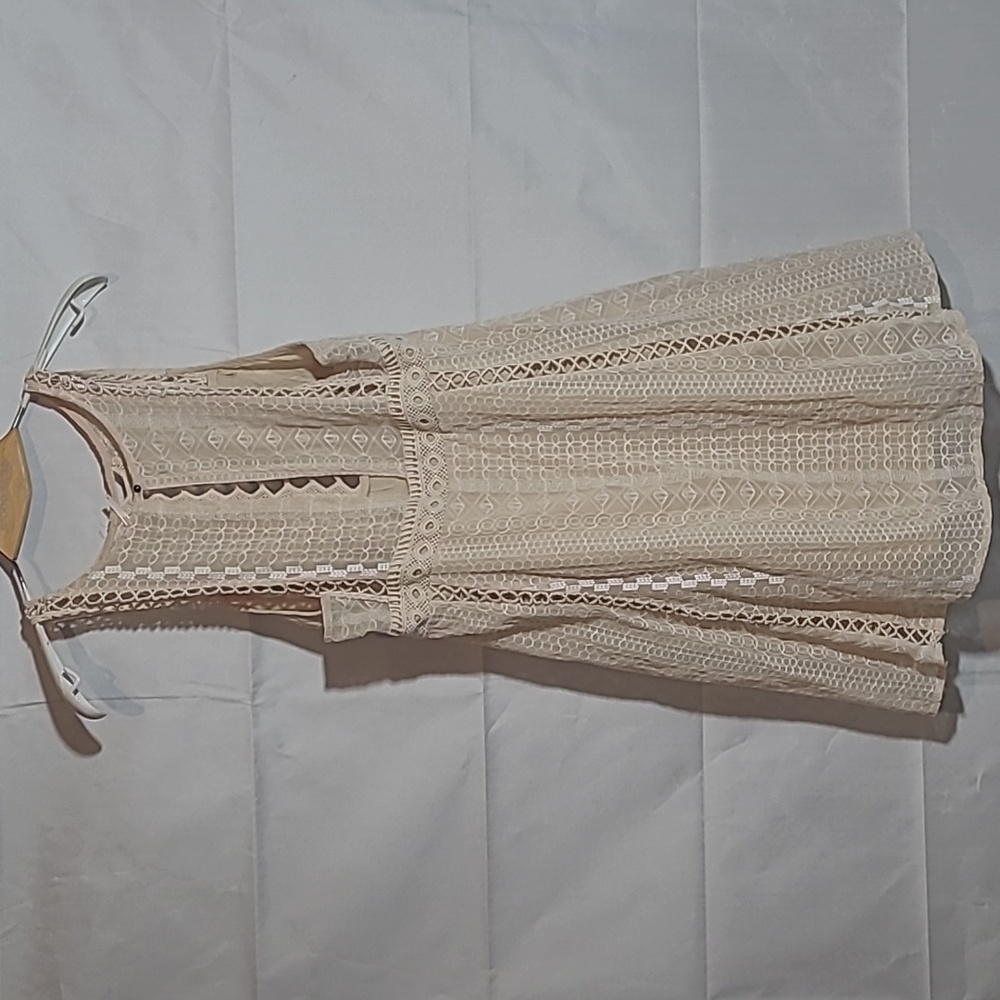 Free People Ivory Crochet Mini Dress - Picture 2 of 12